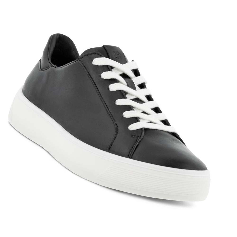 Women's Ecco Street Tray Sneakers Black | Canada 260DFM